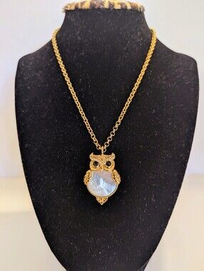 Kate Spade Vintage "Into the Woods" Owl Pendant Mother of Pearl